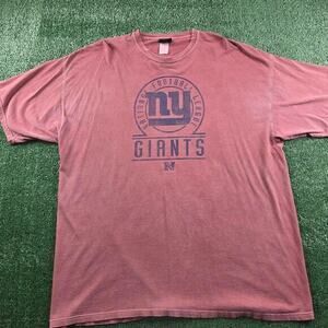 New York Giants‎ NFL Team Apparel T Shirt Mens Faded Red
